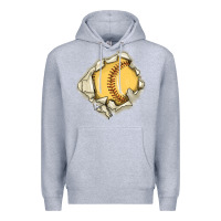 Heather Grey softball Premium Hoodie - MaliasSmallBusiness