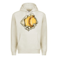 Oatmeal Heather softball Premium Hoodie - MaliasSmallBusiness