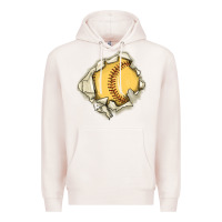 Pale Pink softball Premium Hoodie - MaliasSmallBusiness