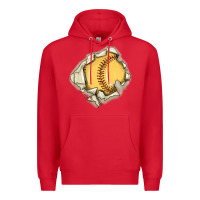 Red softball Premium Hoodie - MaliasSmallBusiness