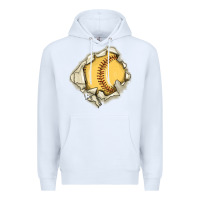 White softball Premium Hoodie - MaliasSmallBusiness