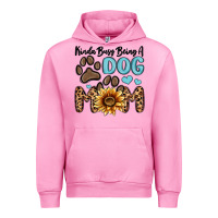 Fuchsia Pink kinda busy being a dog mom Urban Hoodie - MaliasSmallBusiness