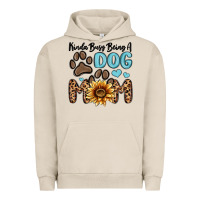 Pigment French Oak kinda busy being a dog mom Urban Hoodie - MaliasSmallBusiness