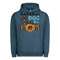 Pigment Midnight Navy kinda busy being a dog mom Urban Hoodie - MaliasSmallBusiness