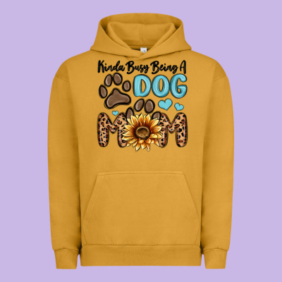 Kinda Busy Being A Dog Mom Urban Hoodie Designed By Maliassmallbusiness