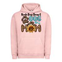 Pigment Salmon kinda busy being a dog mom Urban Hoodie - MaliasSmallBusiness