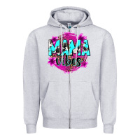 Heather Grey mama vibes Zipper Hoodie - Zillion Design Studio
