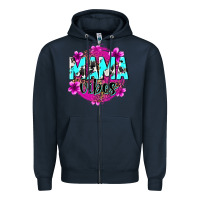 Navy mama vibes Zipper Hoodie - Zillion Design Studio