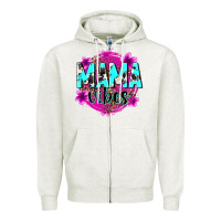 Oatmeal Heather mama vibes Zipper Hoodie - Zillion Design Studio