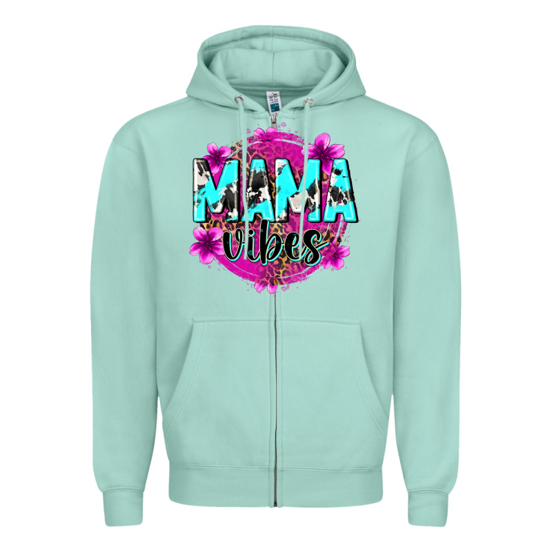 Mama Vibes Zipper Hoodie by Zillion Design Studio | Teevron