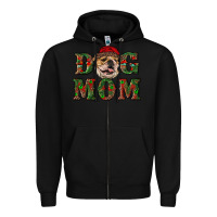 Black english bulldog mom christmas Zipper Hoodie - RanaPortraitStore