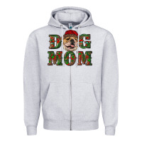 Heather Grey english bulldog mom christmas Zipper Hoodie - RanaPortraitStore