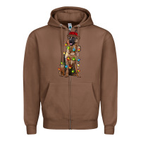Chestnut christmas german shepherd Zipper Hoodie - RanaPortraitStore
