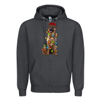 Smoke christmas german shepherd Zipper Hoodie - RanaPortraitStore