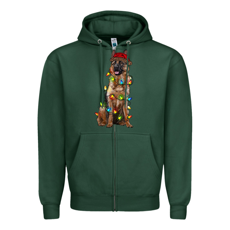 Christmas German Shepherd Zipper Hoodie by RanaPortraitStore | Teevron