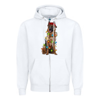 White christmas german shepherd Zipper Hoodie - RanaPortraitStore