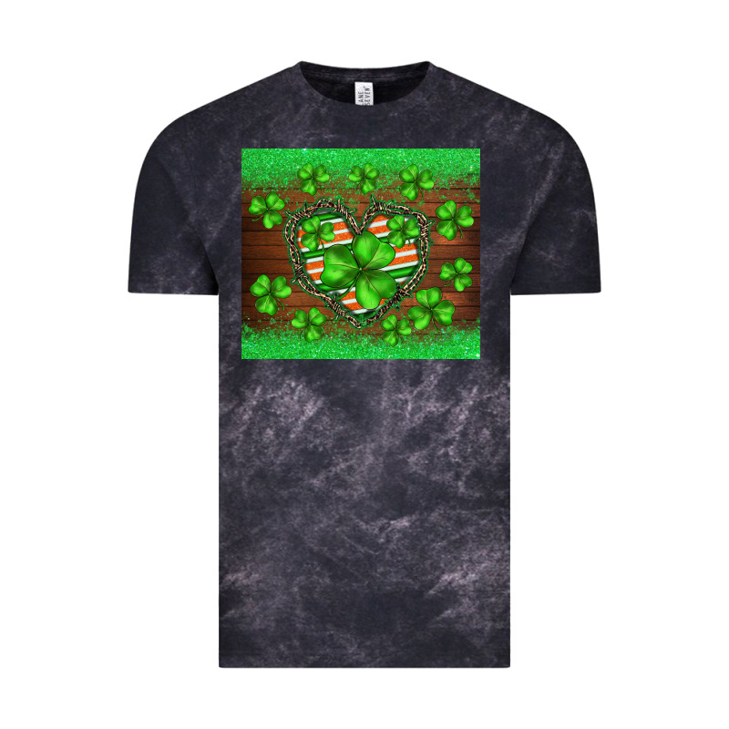 St.patricks Heart Shamrocks Glitter Vintage Tee by BarkalooDesign | Teevron