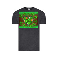 Vintage Black st.patricks heart shamrocks glitter Vintage Tee - BarkalooDesign