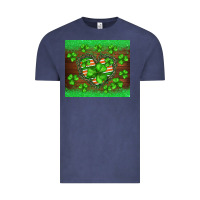 Vintage Denim st.patricks heart shamrocks glitter Vintage Tee - BarkalooDesign