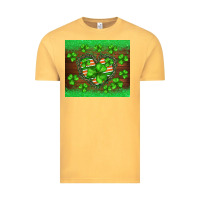 Vintage Mustard st.patricks heart shamrocks glitter Vintage Tee - BarkalooDesign