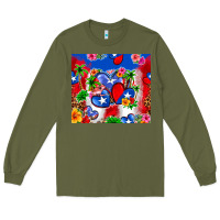 Army Green puerto rico hearts Long Sleeve Tee - Zillion Design Studio