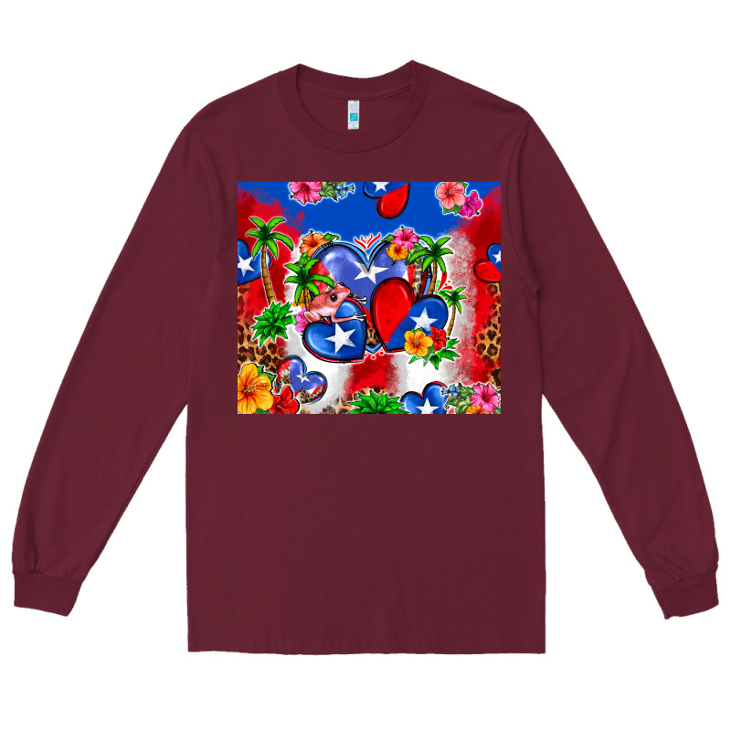 Puerto Rico Hearts Long Sleeve Tee by Zillion Design Studio | Teevron