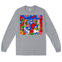 Heather Grey puerto rico hearts Long Sleeve Tee - Zillion Design Studio