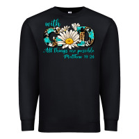 Black with god all things are possible daisy Premium Sweatshirt - AdoDesignShop