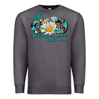 Charcoal Heather with god all things are possible daisy Premium Sweatshirt - AdoDesignShop