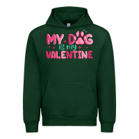 Forest Green my dog is my valentine Urban Hoodie - MaliasSmallBusiness