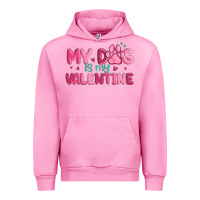 Fuchsia Pink my dog is my valentine Urban Hoodie - MaliasSmallBusiness