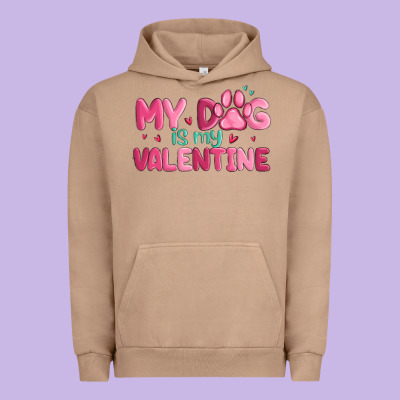 My Dog Is My Valentine Urban Hoodie Designed By Maliassmallbusiness