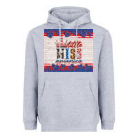 Heather Grey 4th of july little miss America Heavyweight Hoodie - HRA Design Shop