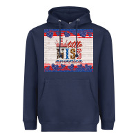Navy 4th of july little miss America Heavyweight Hoodie - HRA Design Shop