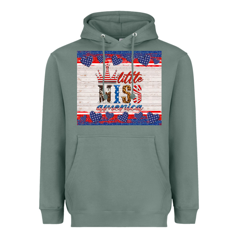 4th Of July Little Miss America Heavyweight Hoodie by HRA Design Shop | Teevron
