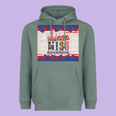 4th Of July Little Miss America Heavyweight Hoodie Designed By Hra Design Shop