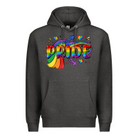 Charcoal Heather pride Premium Hoodie - MaliasSmallBusiness