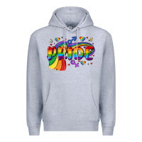 Heather Grey pride Premium Hoodie - MaliasSmallBusiness