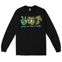 Black peace love faith Long Sleeve Tee - texasbilliewilder