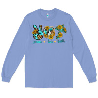Colony Blue peace love faith Long Sleeve Tee - texasbilliewilder
