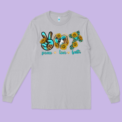 Long Sleeve Tee peace love faith