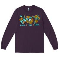 Plum peace love faith Long Sleeve Tee - texasbilliewilder