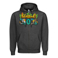 Charcoal Heather blessed mom Zipper Hoodie - Zillion Design Studio