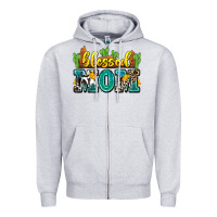 Heather Grey blessed mom Zipper Hoodie - Zillion Design Studio