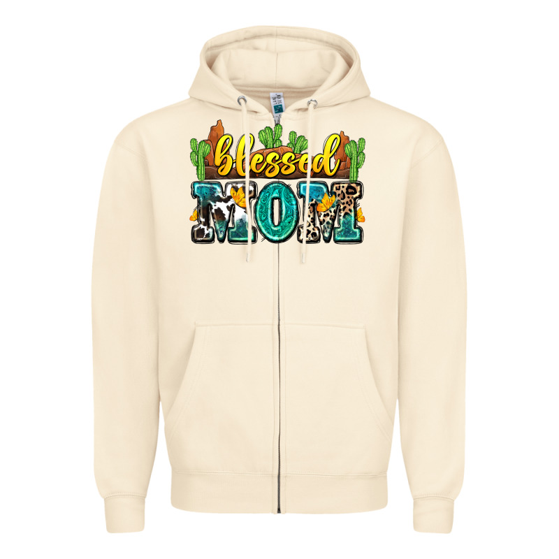 Blessed Mom Zipper Hoodie by Zillion Design Studio | Teevron