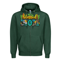 Sports Green blessed mom Zipper Hoodie - Zillion Design Studio