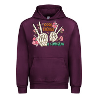 Mauve Wine good energy is contagious Urban Hoodie - MaliasSmallBusiness
