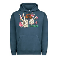 Pigment Midnight Navy good energy is contagious Urban Hoodie - MaliasSmallBusiness