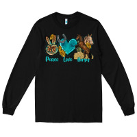 Black peace love horses tbw Long Sleeve Tee - texasbilliewilder