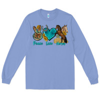 Colony Blue peace love horses tbw Long Sleeve Tee - texasbilliewilder